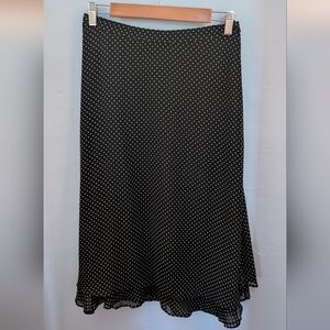 🌙 Covington Black and White Polka Dot A-Line Skirt